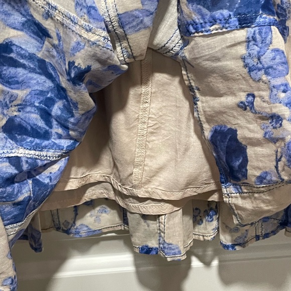 Free People Sully Mini Dress Womens XS Boho Coquette Floral Slit Sleeve Flare - Picture 9 of 15